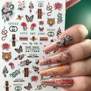 Gucci Jungle Themed Nail Stickers Sheet (jo-1441)