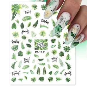 Tropical Leaves Nail Sticker Sheet (jo-1631)