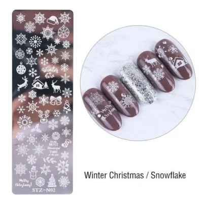 Snowflakes And Christmas Nail Stamping Plate (xy-n02)