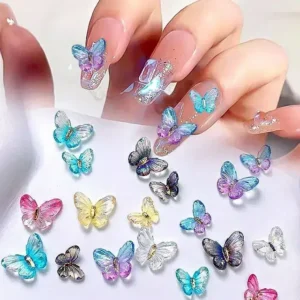 Butterfly Nail Charms Pack (20 Random Colors)