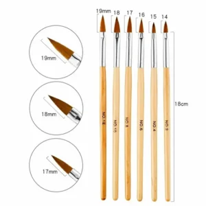 Shills Professional Wooden Acrylic Brushes (set Of 6)