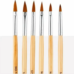 Shills Professional Wooden Acrylic Brushes (set Of 6)