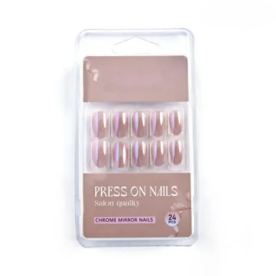 Pink Pearl Salon Quality Press On Nails (set Of 24 Nails)