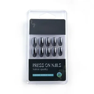 Black Pearl Salon Quality Press On Nails (set Of 24 Nails)