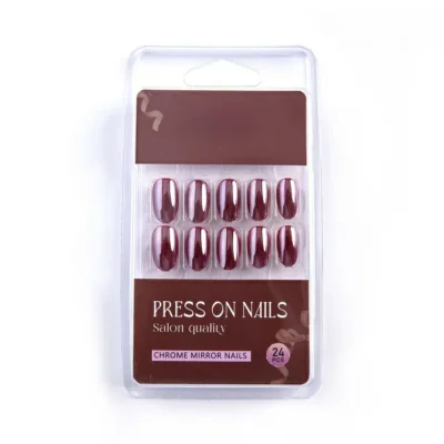 Dark Pink Pearl Salon Quality Press On Nails (set Of 24 Nails)