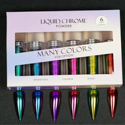 Liquid Chrome Powder (set Of 6 Colors)