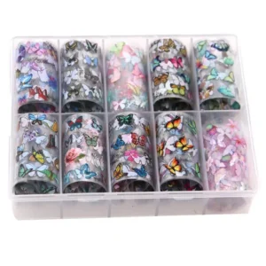 Butterfly Print Nail Transfer Foils Box