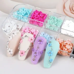 3d Flowers Nail Charms Grid