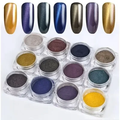 Cat Eye Magnetic Or Chrome Powder 2 In 1 (set Of 12 Colors)