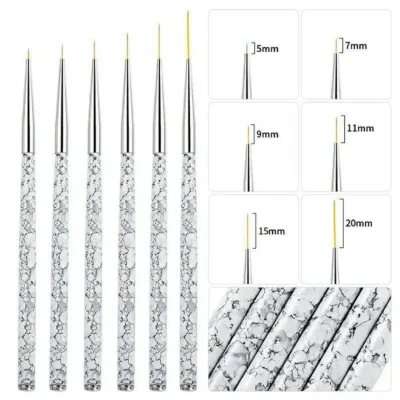 Fine Nail Art Liner Brushes (set Of 6)