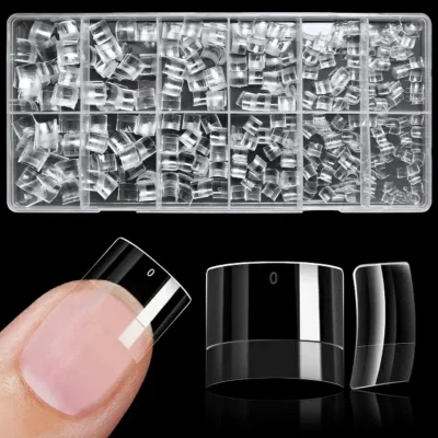 Half Cover Short Square Soft Gel Nail Tips (600 Pcs Box)