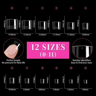 Half Cover Short Square Soft Gel Nail Tips (600 Pcs Box)