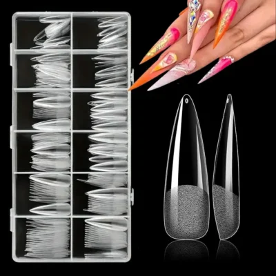 Long Stiletto Soft Gel Nail Tips (600 Pcs Box)