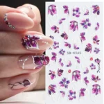 Purple Flower Petals 5d Nail Art Stickers (5d-k045)