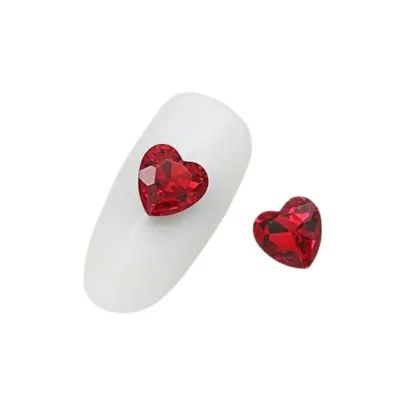 Ruby Heart Nail Charms (pack Of 2 Pcs)