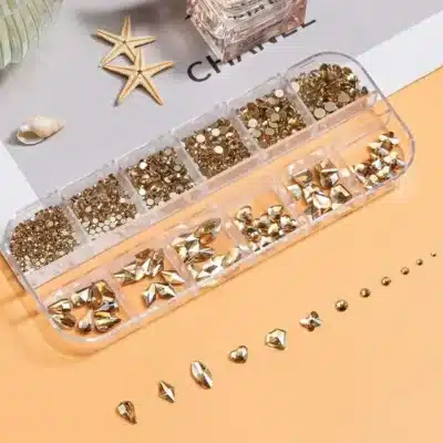 Champagne Gold Big Stones And Rhinestones Grid