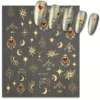 Metallic Gold Star Moon And Hearts Nail Art Stickers Sheet