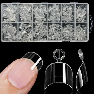 Short Oval Half Cover Soft Gel Nail Tips (600 Pcs Box)