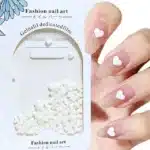 White Heart Nail Art Charms