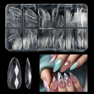 Long Almond Diamond Soft Gel Nail Tips (box Of 120 Pcs)