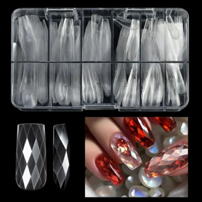 Long Square Diamond Soft Gel Nail Tips (box Of 120 Pcs)