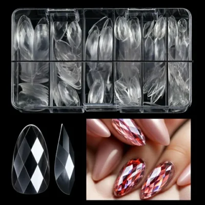 Medium Almond Diamond Soft Gel Nail Tips (box Of 120 Pcs)