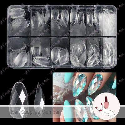 Medium Oval Diamond Soft Gel Nail Tips (box Of 120 Pcs)