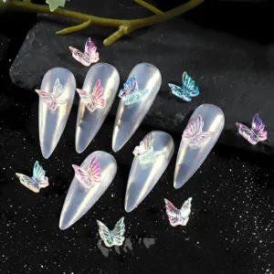 Ab Aurora Butterfly Nail Charms (pack Of 50)
