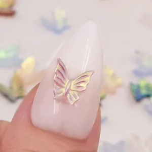 Ab Aurora Butterfly Nail Charms (pack Of 50)