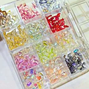 Mixed Shape Aurora Rhinestones Box (random Color)