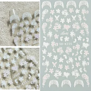 Pink And White Little Flowers 5d Sticker Sheet (5d-k225)