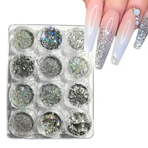 Silver Glitter Mylars (set Of 12)