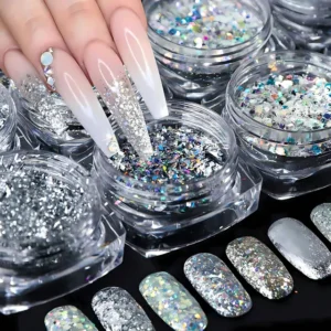 Silver Glitter Mylars (set Of 12)