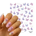 Aurora Shell Light Butterfly Nail Art Sticker Sheet (TZ-1112)