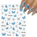 Aurora Shine Butterfly Nail Art Stickers Sheet (TZ-1111)