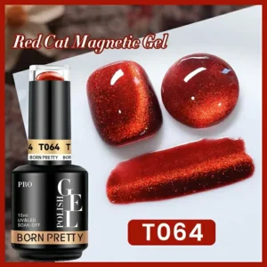 Born Pretty Red Cat Eye Gel Nail Polish T064 (15ml)