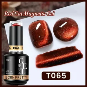Born Pretty Red Cat Eye Gel Nail Polish T065 (15ml)