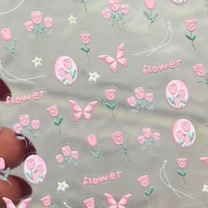 Flowers And Butterflies Nail Stickers Sheet (tz-1089)