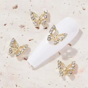 Gold Butterfly Nail Charms (Pack Of 2 Pcs)