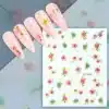Gold Metallic Floral Design Nail Stickers Sheet (jo-1602)