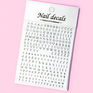 Holographic Silver Alphabet Nail Art Sticker Sheet