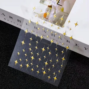 Metallic Gold Stars Nail Stickers Sheet  (so-087)
