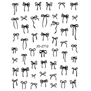 Black Bow Tie Nail Art Sticker Sheet (jo-2712)