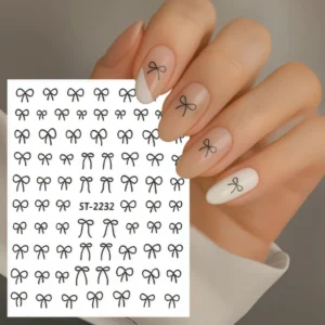 Black Bow Tie Nail Art Sticker Sheet (st-2232)