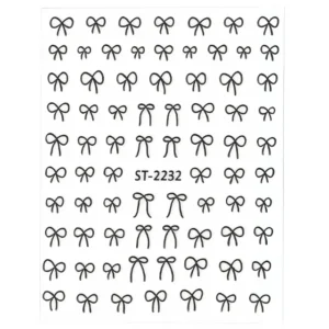 Black Bow Tie Nail Art Sticker Sheet (st-2232)