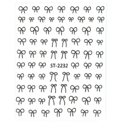 Black Bow Tie Nail Art Sticker Sheet (st-2232)