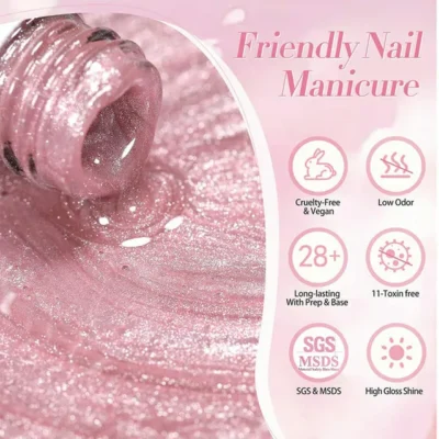 Born Pretty Pink Cat Magnetic Gel Polish - Myrtle My40 (10ml)