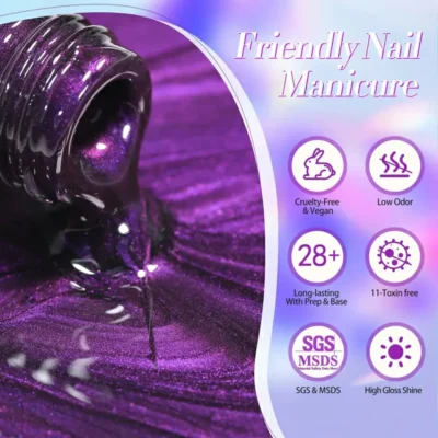 Born Pretty Purple Cat Magnetic Gel Polish Blackish Purple My43 (10ml)