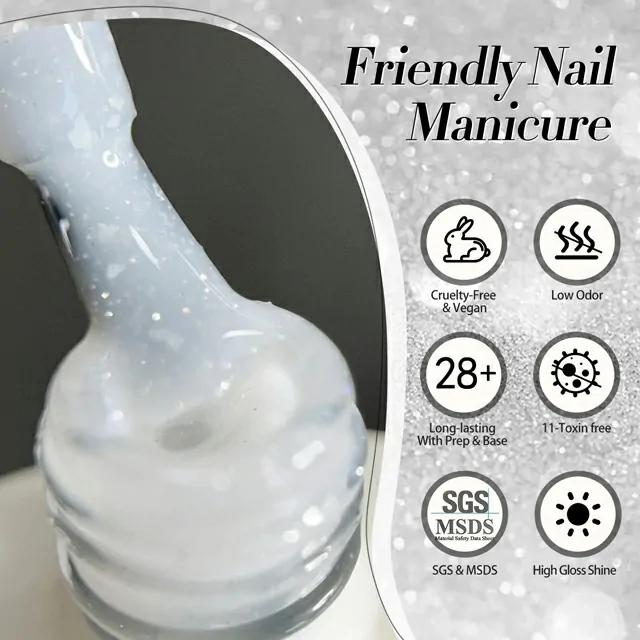Born Pretty White Snow Glitter Jelly Gel Polish (15ml) Born Pretty White Snow Glitter Jelly Gel Polish (15ml)