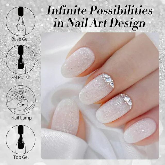 Born Pretty White Snow Glitter Jelly Gel Polish (15ml) Born Pretty White Snow Glitter Jelly Gel Polish (15ml)